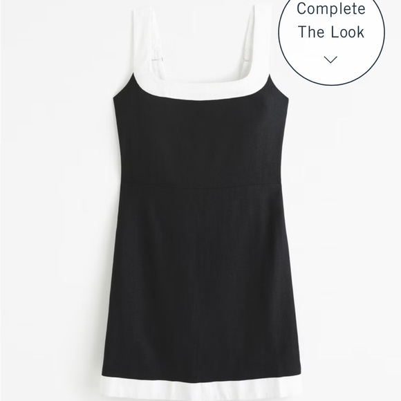 Abercrombie & Fitch Linen-Blend Wide Strap Mini Dress (M) FINAL SALE - Picture 2 of 3
